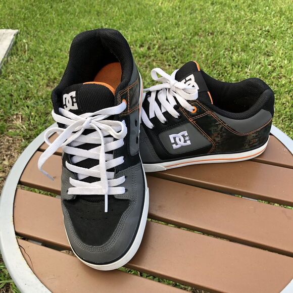 VTG Y2K DC Pure Sneakers 10.5  Skate Shoes Black Orange Chunky Padded main image 7